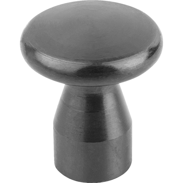 Flat Knob Flat D=M08 D1=32, Form:K Steel, Black Oxidized